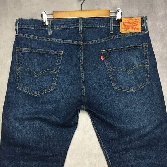 Levis Mens 502 Taper Fit Blue Jeans size 40x30 Stretch Denim Pants Copper Rivets - Picture 2 of 13